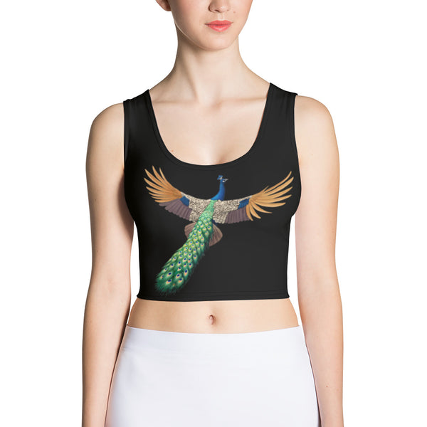 Ato Wear Flying Peacock Front Crop Tank