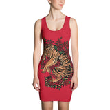 Ato Wear Tiger Rose Sublimation Cut & Sew Dress Red